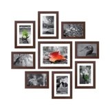 Amazon Brand – Solimo Synthetic Collage Set Of 9 Photo Frames ( 5 X 7 Inch – 4, 6 X 8 Inch – 4 & 8 X 10 Inch – 1) , Brown, Rectangular, wall mount
