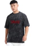 kaliraman Washed Couple Round Neck Black, Red T-Shirt