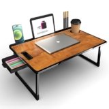 BRINKL Study Table Bed Table Premium Laptop Table/Foldable and Portable Wooden/Writing Desk for Office/Home/School (Wood COTED)