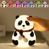 One94Store Rechargeable Silicone Panda Night Light for Kids | 7-Color LED Changing Lamp |Adorable Room Decor & Gift for Toddlers, Teens, & Valentine’s Day Present|Soft BPA-Free Nightlight| Multicolour