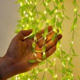 One94Store Artificial Leaf Curtain Lights – 200 LED Warm White Fairy String Lights, 3x1m, Remote Control with 8 Lighting Modes for Home, Wedding, Party, Diwali, Christmas & Festival Decoration
