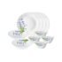 Larah by BOROSIL Red Carnation Opalware Dinner Set, (14-Pieces, White)