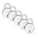 Link® 65mm New Round Padlocks 5Pcs Set | 50,000 Key Combinations | Made in India | Double Locking| Steel Body | Iron Lever | 3 Keys for Each Padlock