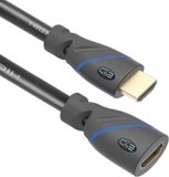 C&E High Speed HDMI Cable Male to Female with Ethernet Black (15 Feet/4.5 Meters)