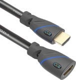C&E High Speed HDMI Cable Male to Female with Ethernet Black (15 Feet/4.5 Meters)