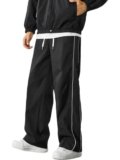 Blacktail Striped Men Black Track Pants