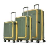 Aristocrat Solana Set of 3 (S+M+L) Hard Case Trolley Bags,Green