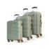 Aristocrat Solana Set of 2 (Cabin+Medium) Hard Case Trolley Bags, Green