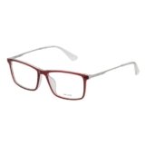 Police Eyewear| Rectangular | Men | Large | Shiny Crystal Red Acetate Frame
