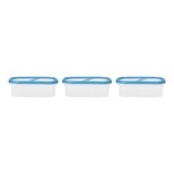 SimpArte 360° AirTight Kitchen Storage Container Set for Rice|Dal|Atta|Flour|Cereals|Pulses|Snacks, Stackable|BPA Free|Modular Design|Set of 3 (525 ml), Sky Blue