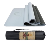 Bodylastics Yoga Mat for Men and Women with Carry Bag TPE 6ft x 2ft x 6mm Large Size Anti Slip & Anti Tear Workout Mat (Matcha Green/Black)