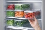 HomeWiz Fridge Storage Containers 1700ml x6 | Air Tight Storage Container Set | Fridge Organiser Storage Boxes |Food Grade BPA-Free Plastic Containers |Stackable, Transparent, for Fruits & Vegetables
