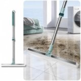 Silicone Floor Wiper with Long Handle for Home Cleaning, Bathroom Water Wiper, Magic Broom Sweeper, Floor Mop for Wet & Dry Cleaning, Glass Wiper, Bathroom & Floor Cleaning Tool