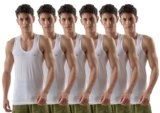 LUX VENUS Men’s 100% Cotton Sleeveless Vests | Regular Fit | Round Neck|Anti-Bacterial Finish & Tag-Free Comfort | White, Pack of 6