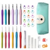 Professional Crochet Hook Set with Ergonomic Rubber Handles and Storage Case Crochet Set Needle