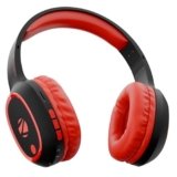 ZEBRONICS Thunder (2026 Upgrade) Wireless Headphones, BT v6.0, True 60 hrs Playback, 40mm Drivers, ENC, Gaming Mode, Dual Pairing, AUX & microSD, Rapid Charging, Call Function (Red)