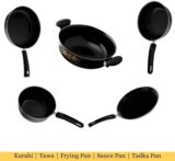 Jainpet Fry Pan 22 cm diameter 5 L capacity(Cast Iron, Non-stick, Induction Bottom)