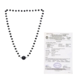 Divine Hindu Karungali Mala with Silver Coated cap and larger bead mala | 54 Bead Ebony Wood for Spiritual Healing,Protection & Meditation| Handcrafted Authentic prayer bead for Men & Women |Certified