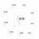 JIALTO 10 Pcs Adhesive Nails Wall Poster Non-Trace Stick Wall Hook, Adhesive Hooks, Heavy Duty Wall Hooks for Hanging, Durable Practical Transparent Strong Adhesive Screw Wall Nail Hook