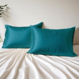 Layers Microfibre Pillow Cover Set & Drawstring Pouch (Pack of 2) |Durable Pillow Cover with Envelope Closure | Cozy Pillow Covers – 85 GSM, Teal