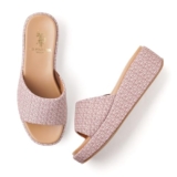 U.S. POLO ASSN. Savina Brown Monogram Print Wedges With Premium Upper