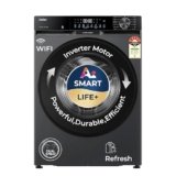 Haier 9 Kg, 5 Star, AI Smart LIFE+, Hygienic Care, ABT, 525 mm Super Drum, Refresh, Direct Motion Motor, WiFi enabled, Fully Automatic Front Load Washer (EFL90-IM14F5ES8U1 | Dark Jade Silver)