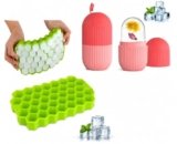 Ice Roller & Silicone Ice Cube Tray Combo, 37 Slots, Pack of 2