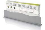 TYOARO Silicone Sink Splash Guard – Water Splash Guard for Kitchen, Island and Bathroom – Secure Non-Slip Suction Cup Base – Dishwasher Safe, Gray (17.4 x 1.7 x 3.6″)