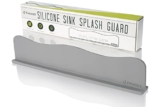 TYOARO Silicone Sink Splash Guard – Water Splash Guard for Kitchen, Island and Bathroom – Secure Non-Slip Suction Cup Base – Dishwasher Safe, Gray (17.4 x 1.7 x 3.6″)