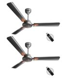 LONGWAY Aero 1200 mm BLDC Ceiling Fan with Remote Control | BEE 5 Star Rated Energy Efficient | Ultra High Speed 3 Blade Anti-Dust Decorative Ceiling Fan | 3 Years Warranty (Smoked Brown, Pack of 2)