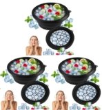 LUMONY® (Pack of 3) Ice Face Bowl Silicone Face Ice Bowl For Ice With Built-In Ice Tray Collapsible Face Tub For Ice Bath, Facial Ice Plunge Bowl Ice Water Facials at Home Women & Men