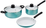Amazon Brand – Solimo 3-Piece Non-Stick Cookware Set With Ceramic Coating (Sauce Pan, Dutch Oven And Fry Pan) – Black