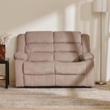 Home Centre | Cairo NXT 2-Seater Fabric Recliner | Recliner Sofa for Living Room | Solid Wood | Beige | 2 Year Warranty