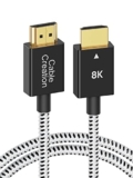 CableCreation HDMI to HDMI Cable 3.3 Feet, Braided 8K HDMI Cord 48Gbps 8K 60Hz Support HDR Dolby Vision VRR, eARC HDMI Cable Compatible with PS5 PS4, MacBook Pro 2021, NS, Roku, Xbox one, Xbox Series X, Projector, Television