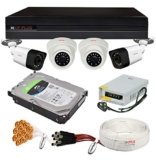 CP Plus Wired 1080P HD Camera Combo Set with 4Ch DVR, 2 Dome 2 Bullet Cameras, 1TB HDD, Power Supply, 90 Mtr Cable, Audio Mic and Connectors