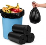 BAYTORA Premium Garbage Bags | Medium 19 x 21 Inches | Leakproof, Odour Free & Extra Strong Trash Bags | Black Polyethylene Dustbin Bags | 30 Bags per Roll | Pack of 3 (90 Bags Total)