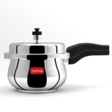 Lifelong Stainless Steel Curve Pressure Cooker 2Liters | Induction & Gas Stove Compatible with Outer Lid, ISI Certified & Lock System | Safe & Durable Kitchen Essential with 5 Years Warranty (Silver)