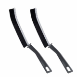 Dincken 2 Pcs Hard-Bristled Crevice Cleaning Brush, Gap & Grout Brush for Kitchen, Bathroom & Bathtubs, Plastic Handle, Black (3)