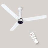 Polycab Wizzy Prime 1200mm BLDC Ceiling Fan with remote|BEE 5 Star Rated, Higher Air Delivery|LED Indicator,Reverse,Boost,Sleep and Breeze Mode |3 Years Warranty, Free Installation (Matt White)