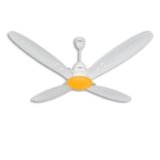 USHA Bloom Lily Nova 4-Blade BLDC Ceiling Fan |100% Copper Motor |Bi-Directiona|RF Remote |Sleep, Boost & Timer Mode |Whisper-Quiet |Dust-Resistant |3Y Motor & 2Y PCB Warranty | White & Saffron Yellow
