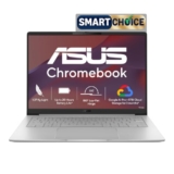 ASUS Chromebook CM1405 (2026), Smartchoice, MediaTek Kompanio 540 Processor, 8GB RAM, 128GB SSD, FHD, 14″(35.5 cm), Chrome OS, Pure Grey, 1.37 Kg, CM1405CM4A-S60033, Thin & Light Laptop