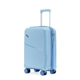 LAttitude by Provogue Meridian Cabin Suitcase 55cm 20 inch Polypropylene Hard Trolley, 8 Spinner Wheels, 2-Pocket Convipack, Recessed Number Lock,Carry-On for Men & Women Twilight Sea Blue/Galaxy Blue