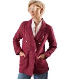 Sassafras Women Maroon Tweed Double-Breasted Blazer M