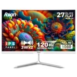 Foxin 27 Inch FHD Flat LED Monitor 1920×1080 Pixel Elite Series | IPS Panel, HDMI & VGA Port, 120Hz Refresh Rate, Frameless, Slim Bezel, Wall Mountable, 16.7 M Colors | 3 Years Warranty | White