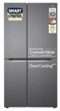 LG 650 L, 3 Star, Smart Inverter Compressor, Convertible, Door Cooling+, Frost Free Double Door Side by Side Refrigerator (GL-B257HDS3, Dazzle Steel, Express Freeze)