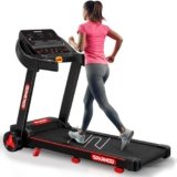 Sparnod Fitness STH-1140 Treadmill for Home Use, 4 HP Peak Motor, 1–14 km/h Speed, Foldable with Bluetooth Speaker & Multi-LED Display, Manual Incline, 12 Preset Programs, Max User Weight 90 kg