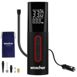Woscher Tallboy Wired Digital Tyre Inflator for Car & Bike | 150 PSI Air Compressor | Auto Shut-Off | Digital Display | LED Light | 12V DC Portable Air Pump | Tyre Inflator Kit