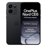 OnePlus Nord CE6 | 8GB+128GB | Pitch Black | Snapdragon 7s Gen 4 | Segment’s Fastest Touch Response | 8000mAh Battery | 144Hz 1.5K AMOLED Display | 50MP Main + 32MP Selfie 4K Cameras | IP66,68,69,69K
