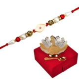 JAIPUR ACE Unisex-Adult Premium Rakhi Gift Brother | Rakhi For Brother With Gift Silver And Gold Plated Bowl Set | Metal Rakhi For Bro, Brother, Bhaiya, Bhai (Single Rakhi With Single Bowl)