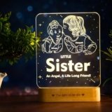 ZOCI VOCI Rakhi Gift for Brother and Sister Or Siblings Acrylic Personalized Engraved LED Name Lamp | Unique Gift for Rakshabandhan (Angel’s Glow, Lamp Only)
